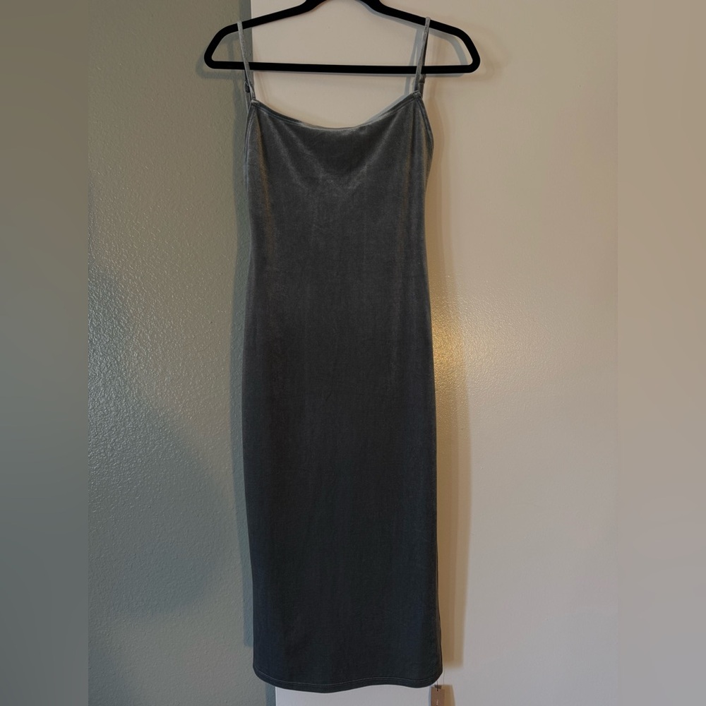 Reformation Gray Midi Dress